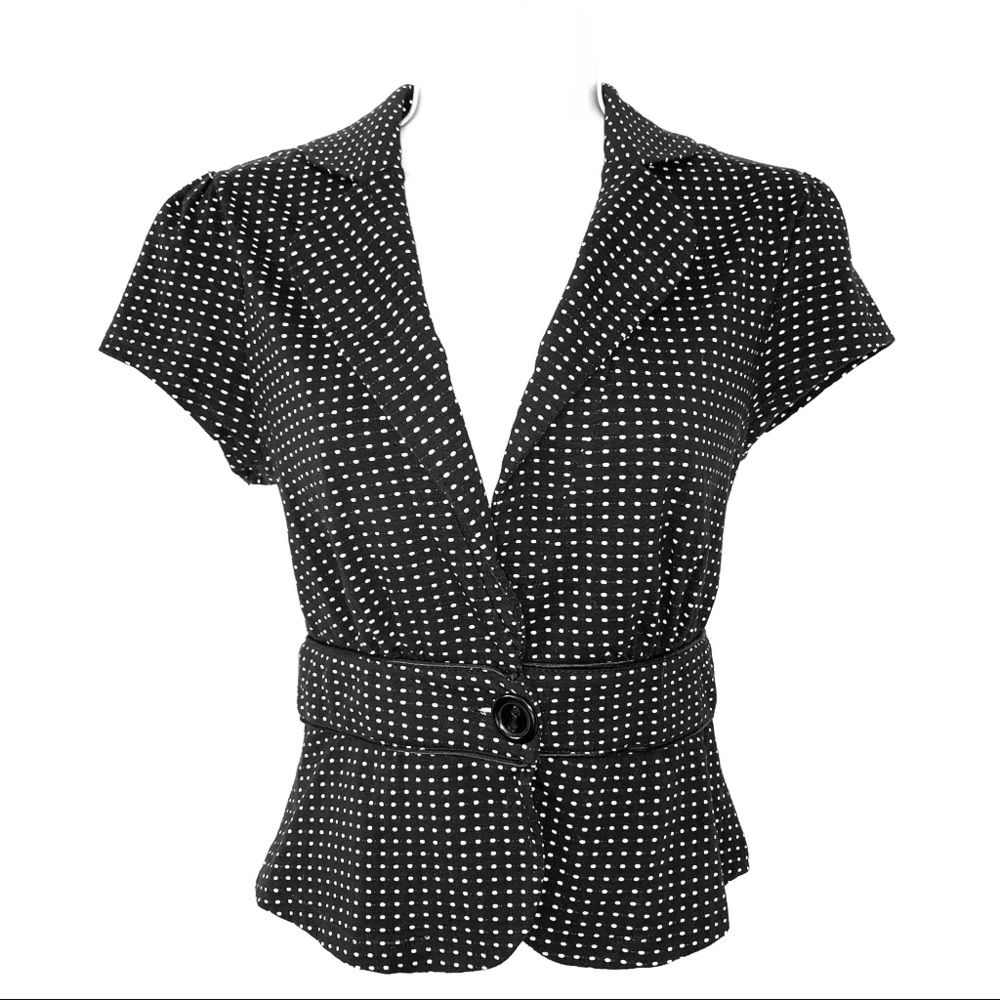 Lia Lee polka dot peplum blouse